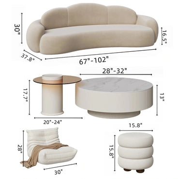 Aihm-Lon Commercial Grade Sofa Set with Table and Chair for Reception Area 67"-102"