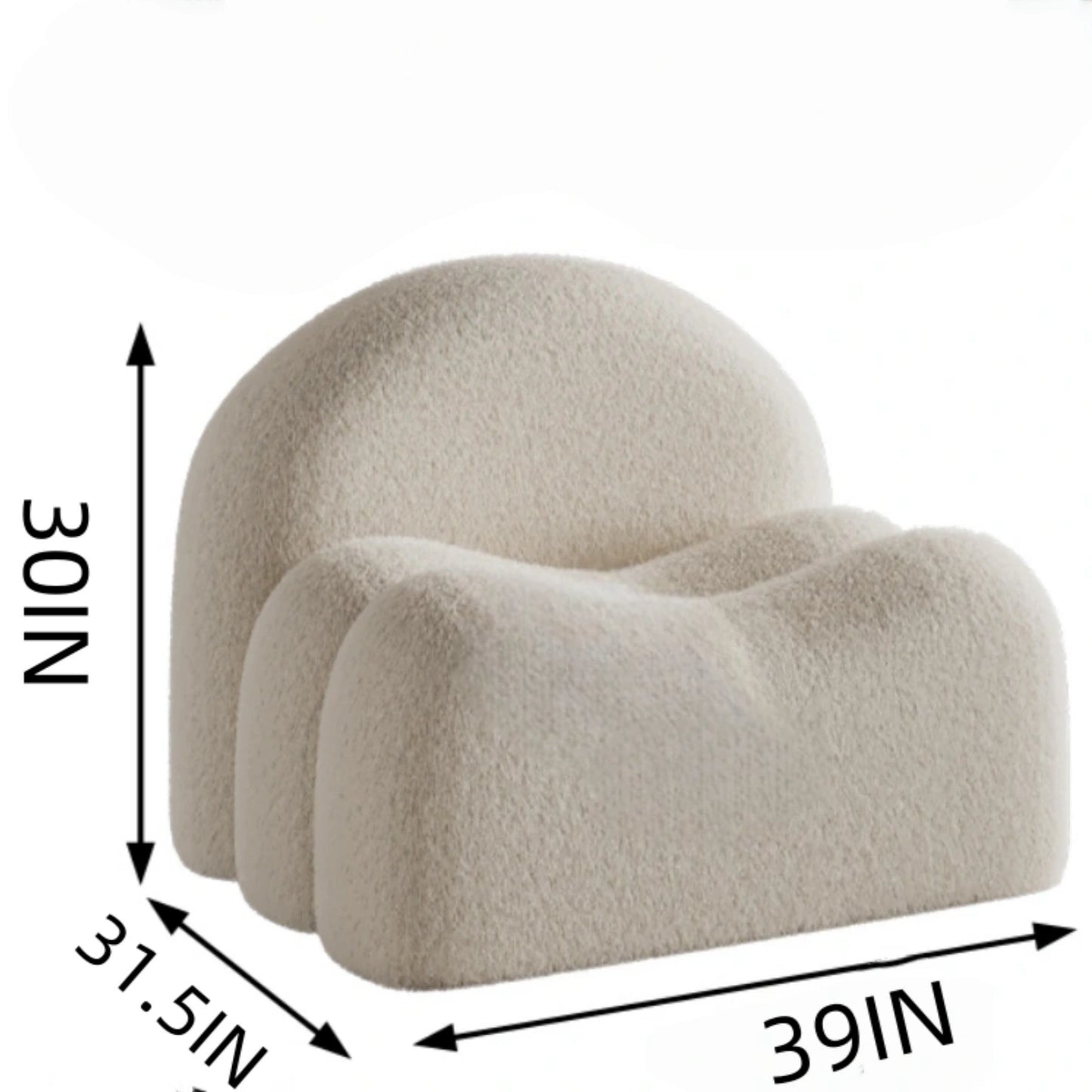 Aihm-Lon Commercial Cream-Style Sofa Set with Coffee Table and Chairs for Small Spaces 63"-95"