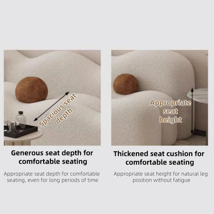 Aihm-Lon Commercial Cream-Style Sofa Set with Coffee Table and Chairs for Small Spaces 63"-95"