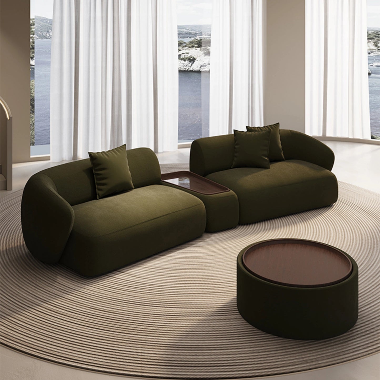 Aihm-Lon Commercial Curved Modular sofa Set Suitable for Small Apartments 127"-155"