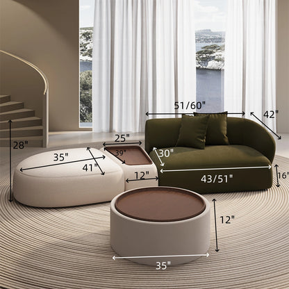 Aihm-Lon Commercial Curved Modular sofa Set Suitable for Small Apartments 127"-155"