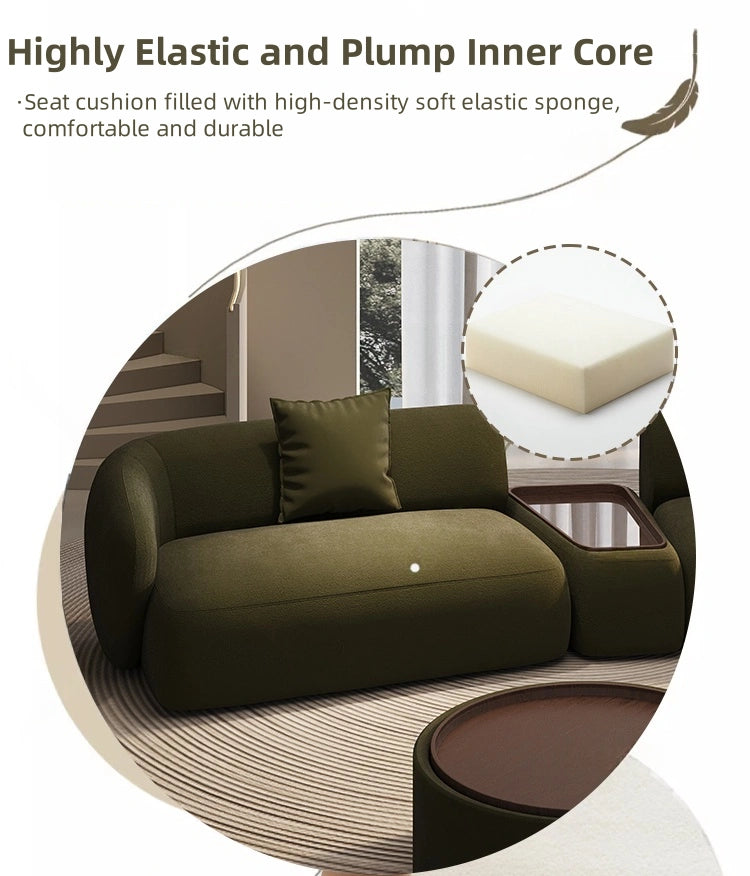 Aihm-Lon Commercial Curved Modular sofa Set Suitable for Small Apartments 127"-155"