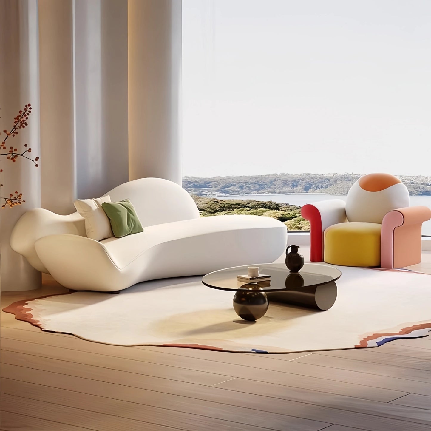 Aihm-Lon Commercial Creative Design Sofa Set with Coffee Table and Chairs 67"-110"