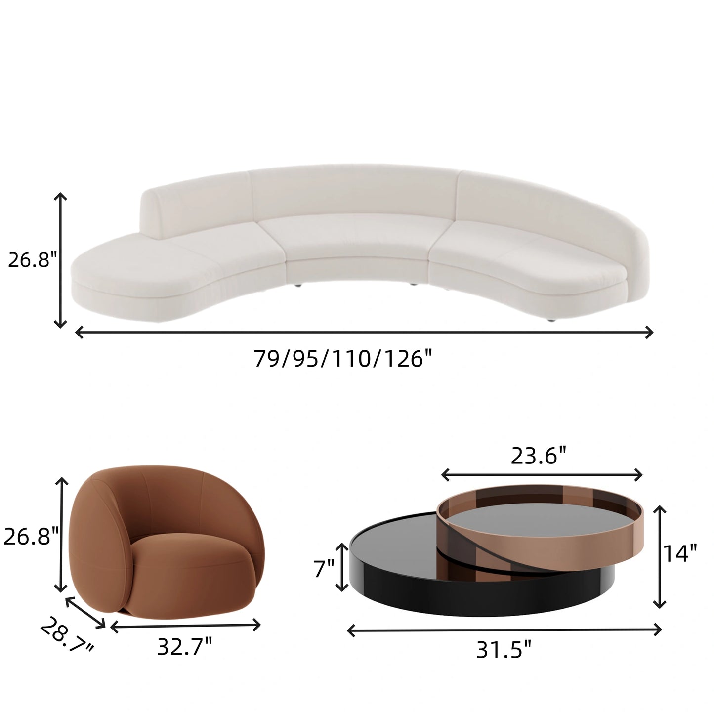 Aihm-Lon Sofa Set with Table and Chair for Commercial Reception 79"-126"