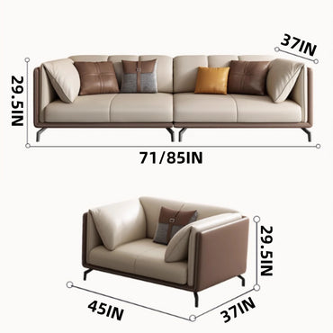 Aihm-Lon Commercial Grade Leather Sofa Set with Table and Chair 67"-120"