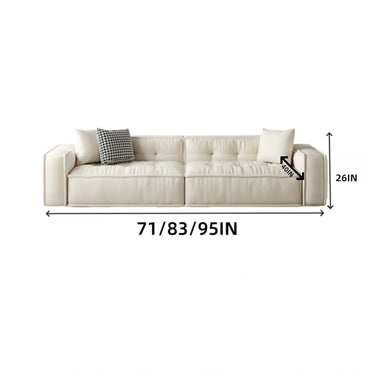 Aihm-Lon White Lambswool Sofa Set with Chair and Table 71"-95"