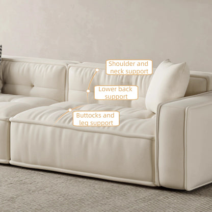Aihm-Lon White Lambswool Sofa Set with Chair and Table 71"-95"