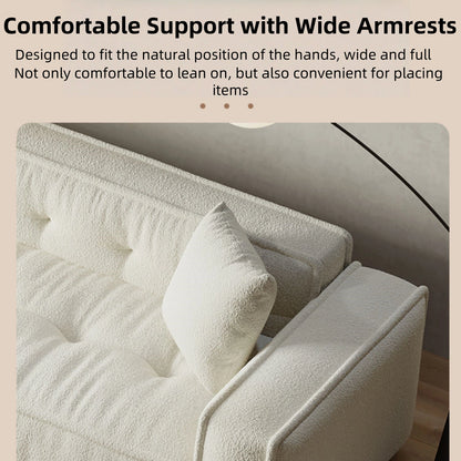 Aihm-Lon White Lambswool Sofa Set with Chair and Table 71"-95"