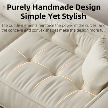 Aihm-Lon White Lambswool Sofa Set with Chair and Table 71"-95"