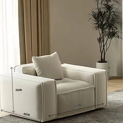 Aihm-Lon White Lambswool Sofa Set with Chair and Table 71"-95"