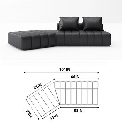 Aihm-Lon Leather Sofa Set with Coffee Table 101"-134"