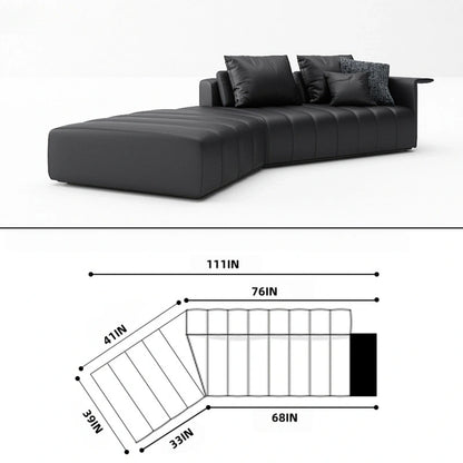 Aihm-Lon Leather Sofa Set with Coffee Table 101"-134"