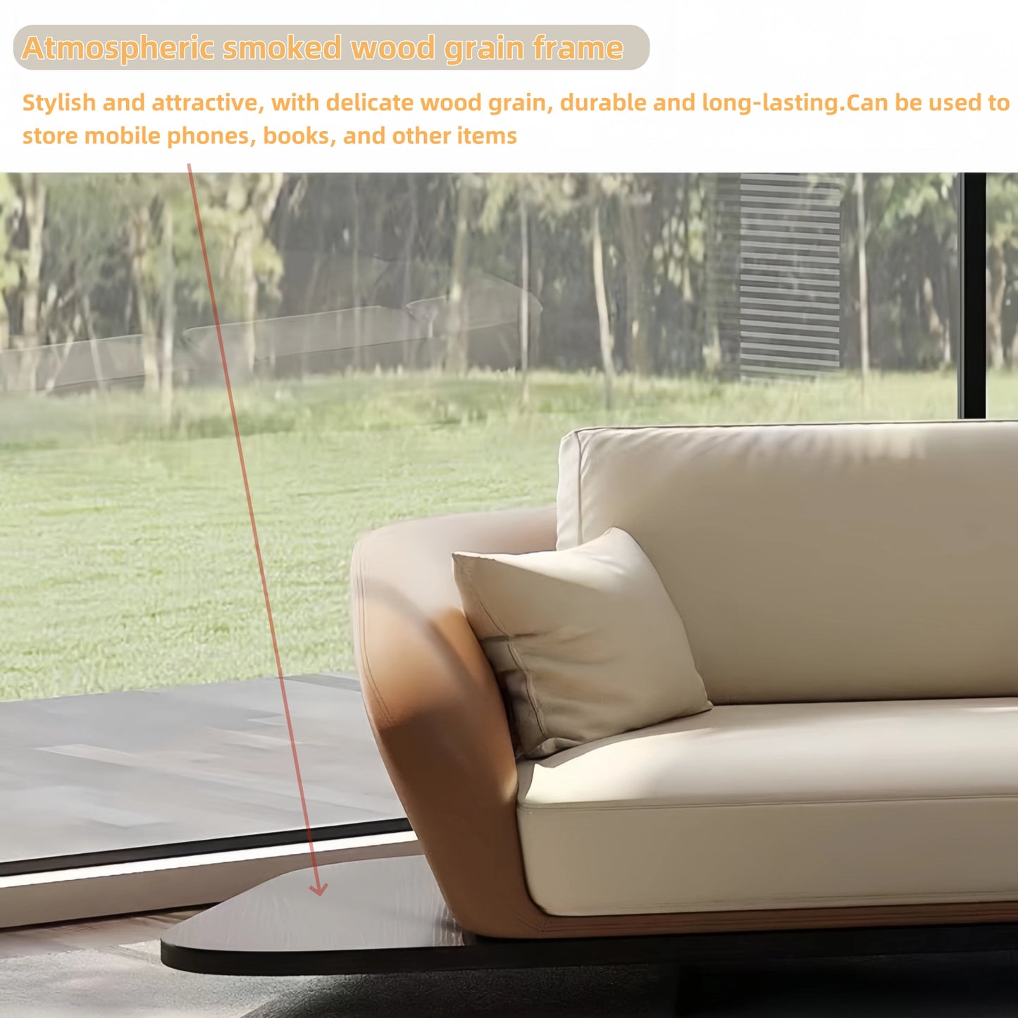 Aihm-Lon Curved leather Sofa Set with Storage Space 150"