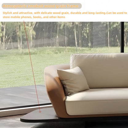 Aihm-Lon Curved leather Sofa Set with Storage Space 150"