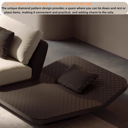 Aihm-Lon Curved leather Sofa Set with Storage Space 150"