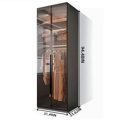 Aihm-Lon Luxurious Wardrobe with Glass Doors Drawers and Shelves 35"-94"