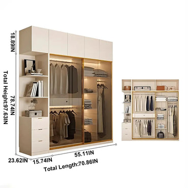 Aihm-Lon Wardrobe with Plenty Storage Space Armoires 55"-79"