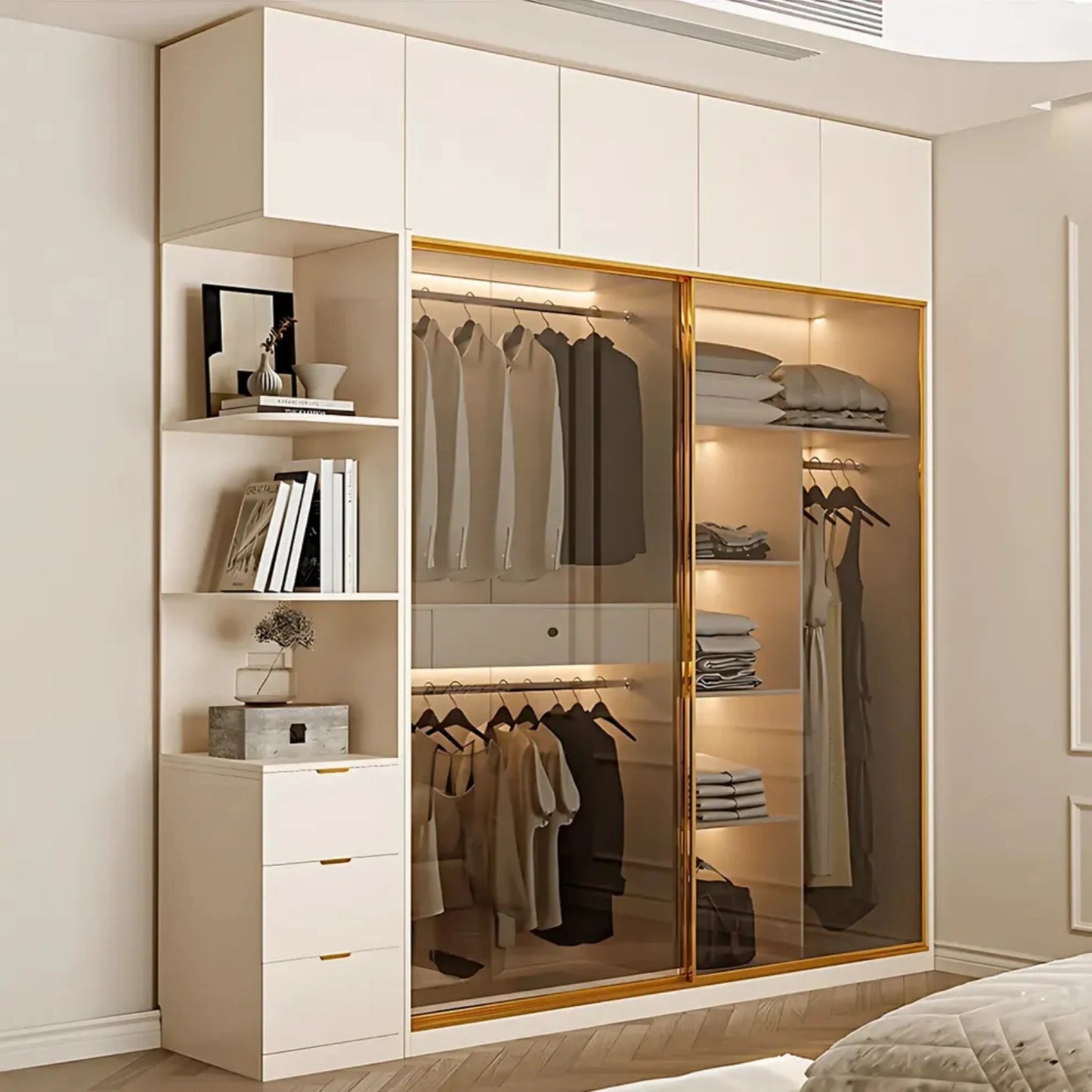 Aihm-Lon Wardrobe with Plenty Storage Space Armoires 55"-79"