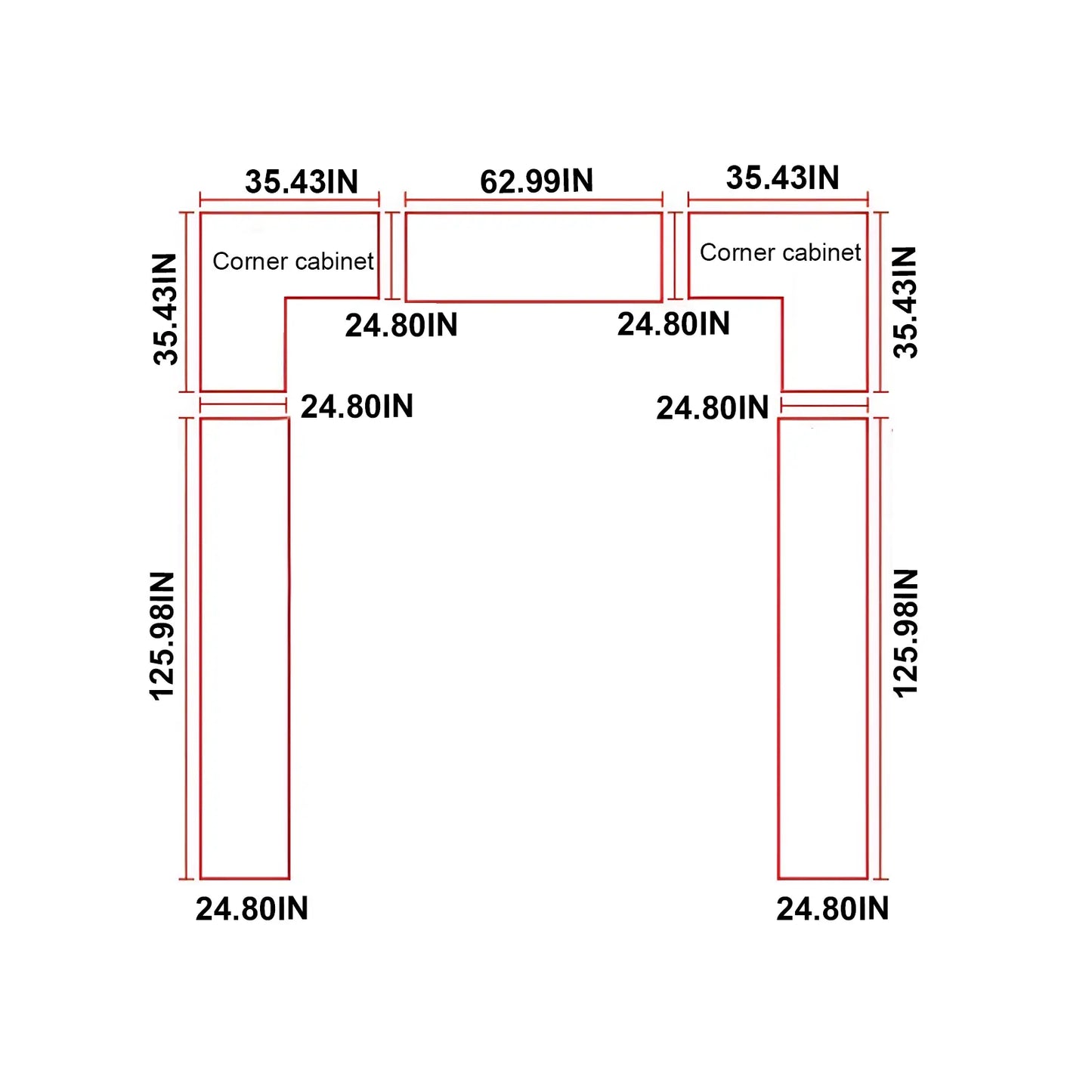 Aihm-Lon Wood Wardrobes Nordic Minimalist Style with Black Handle 63"-94"