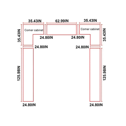 Aihm-Lon Wood Wardrobes Nordic Minimalist Style with Black Handle 63"-94"
