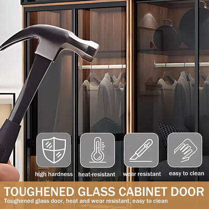 Aihm-Lon Luxury Wardrobe with Push-Pull Glass Doors 63"-102"