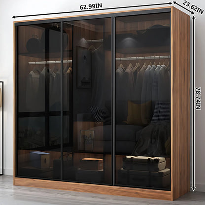 Aihm-Lon Luxury Wardrobe with Push-Pull Glass Doors 63"-102"