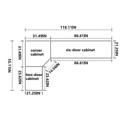 Aihm-Lon Black Wardrobes with Grey Glass Door with Storage Rack  79"-126"