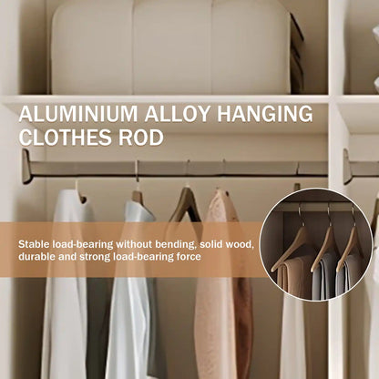 Aihm-Lon Wardrobes with Striped Glass Door Frames Large Storage Capacity  98"-110"