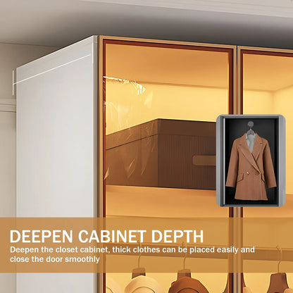 Aihm-Lon Wardrobe with Transparent Glass Doors and Divided Storage Compartments 75"-95"