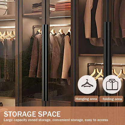 Aihm-Lon Wardrobes with Luxurious and Spacious Storage and Adjustable Partitions 63"-94"