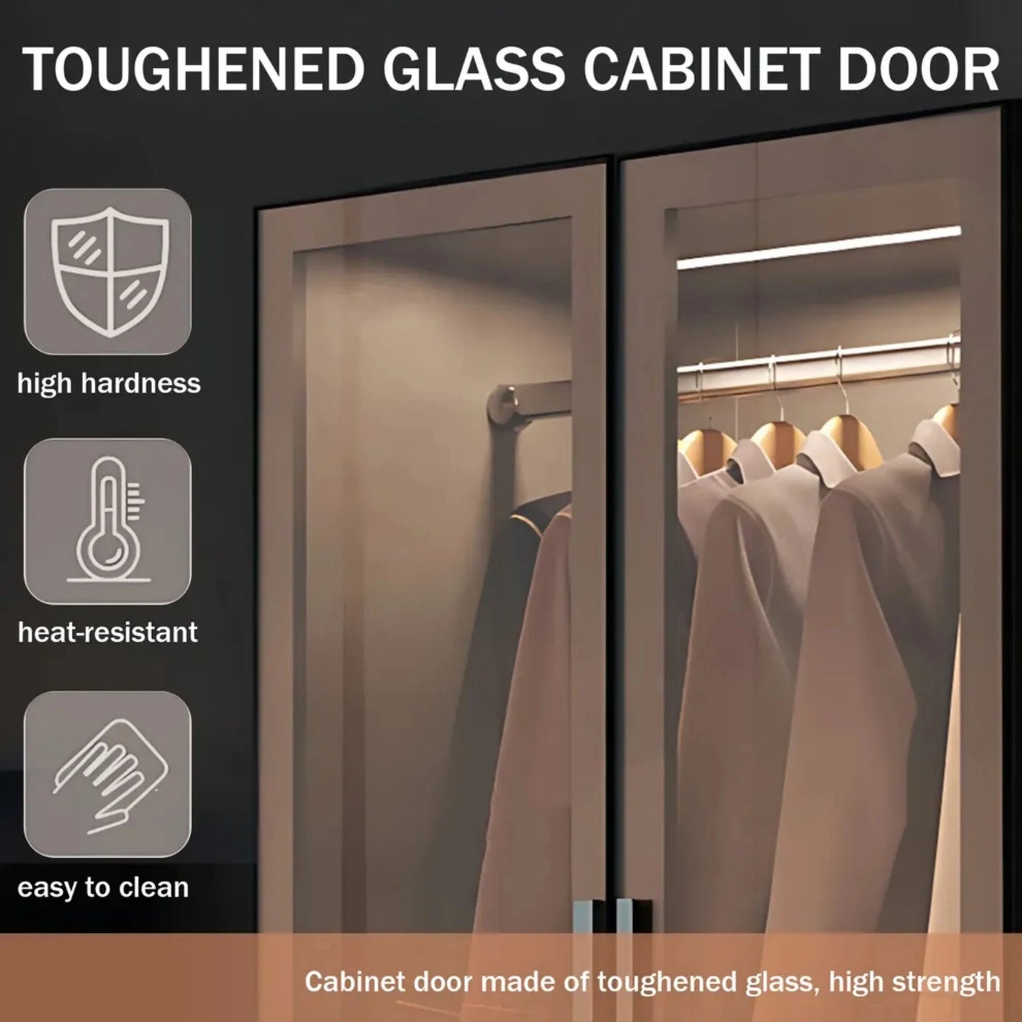 Aihm-Lon Wardrobes with Luxurious and Spacious Storage and Adjustable Partitions 63"-94"