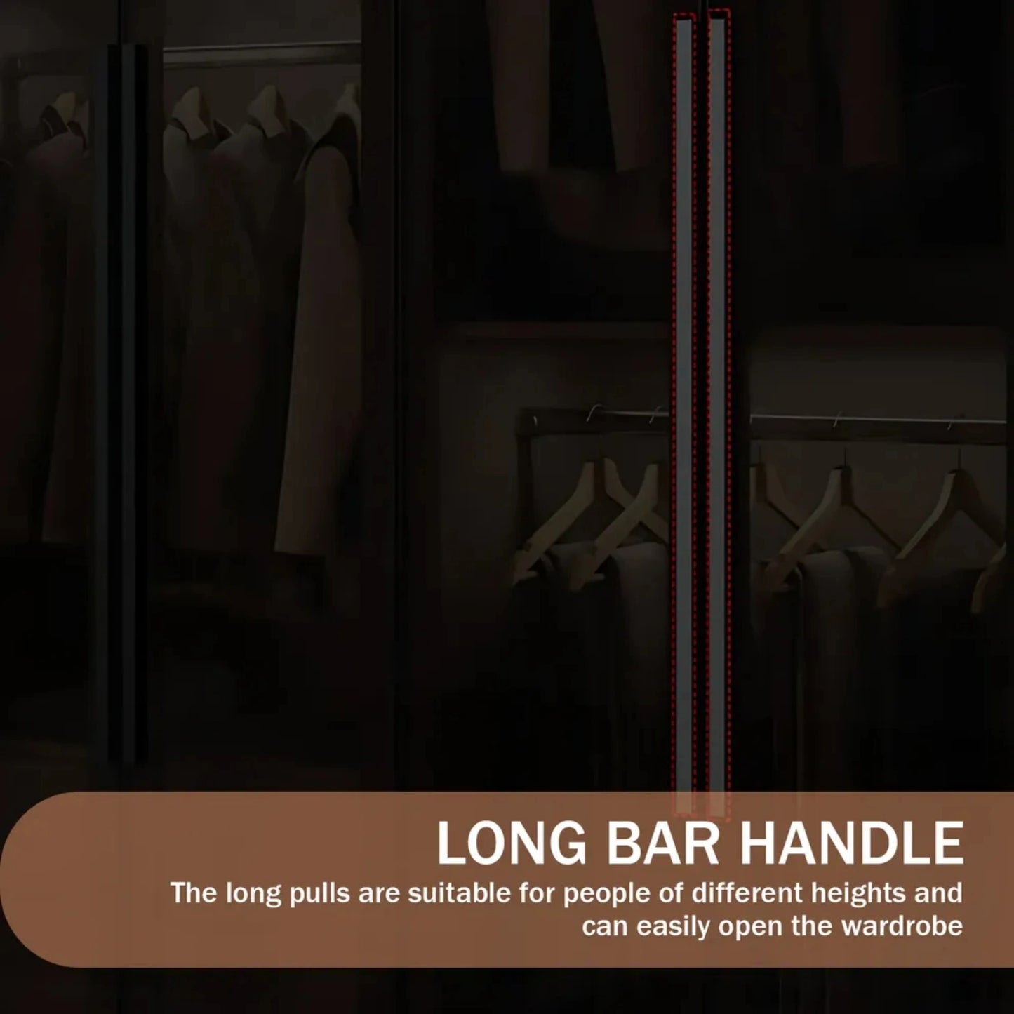 Aihm-Lon Wardrobes with Luxurious and Spacious Storage and Adjustable Partitions 63"-94"