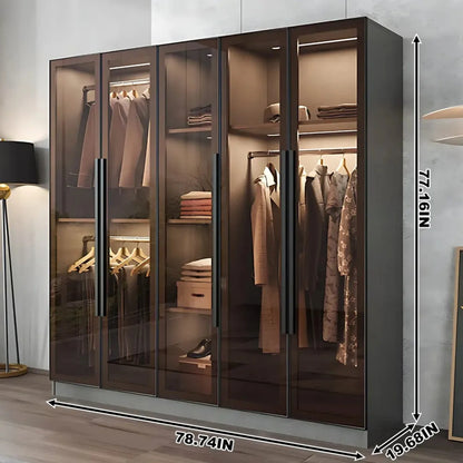 Aihm-Lon Wardrobes with Luxurious and Spacious Storage and Adjustable Partitions 63"-94"
