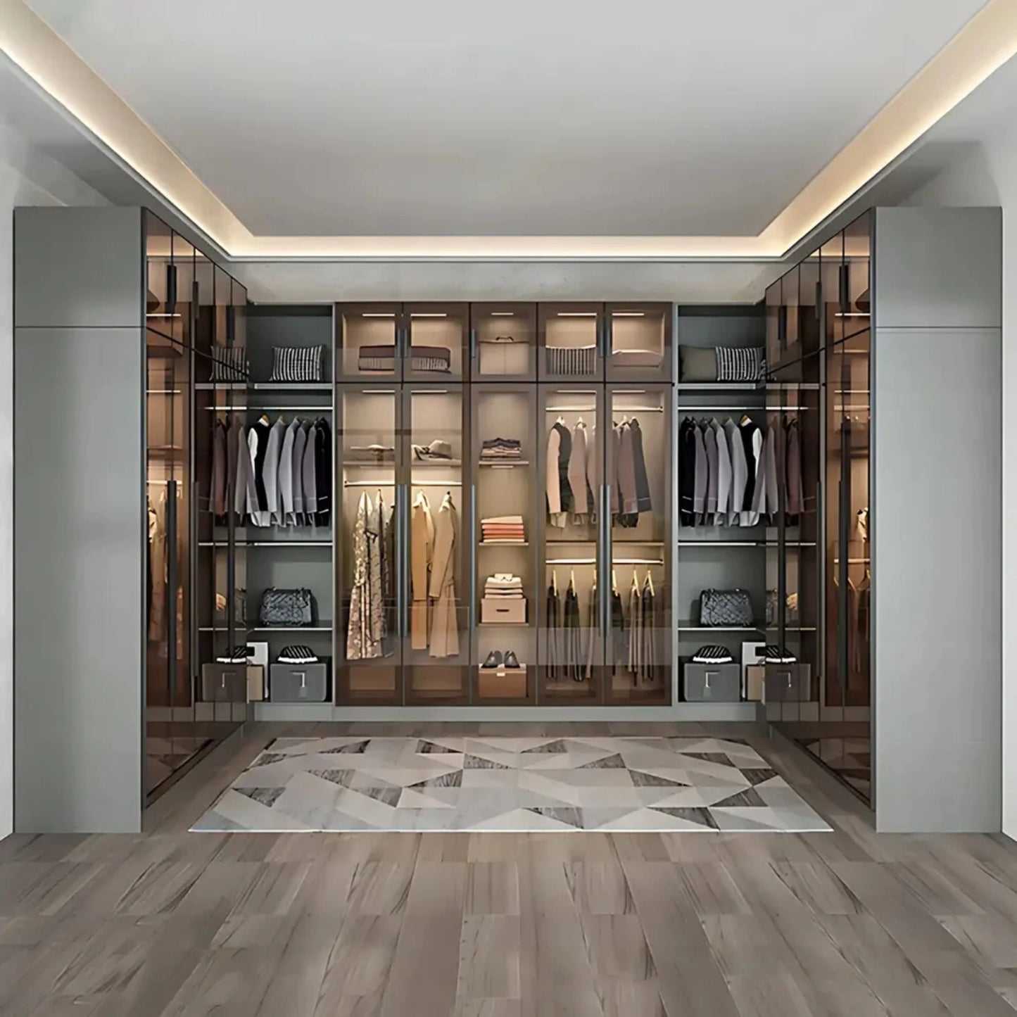 Aihm-Lon Wardrobes with Luxurious and Spacious Storage and Adjustable Partitions 63"-94"