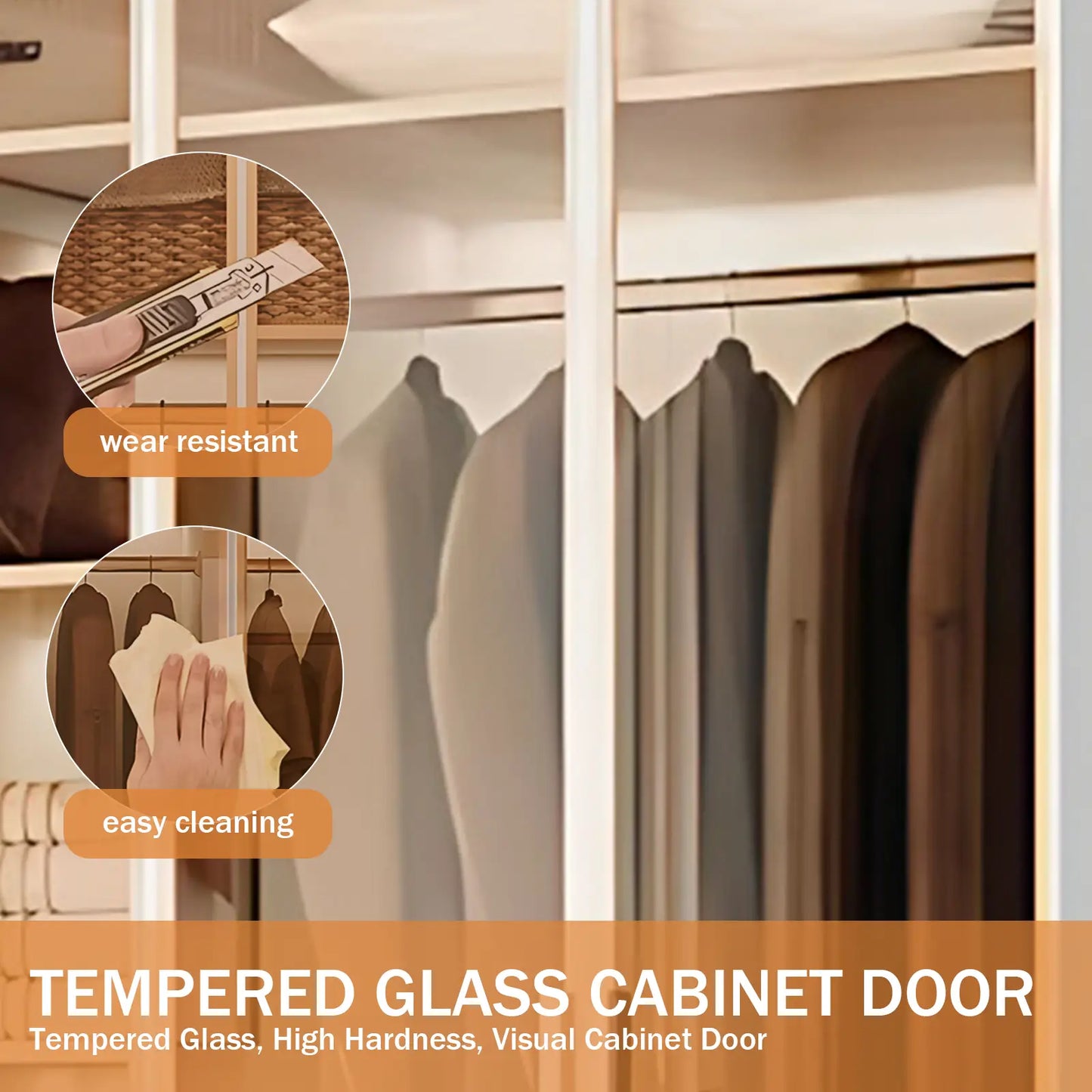 Aihm-Lon Wardrobes with Aluminum Alloy Door Frames Customizable 55"-94"