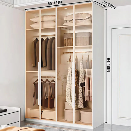 Aihm-Lon Wardrobes with Aluminum Alloy Door Frames Customizable 55"-94"