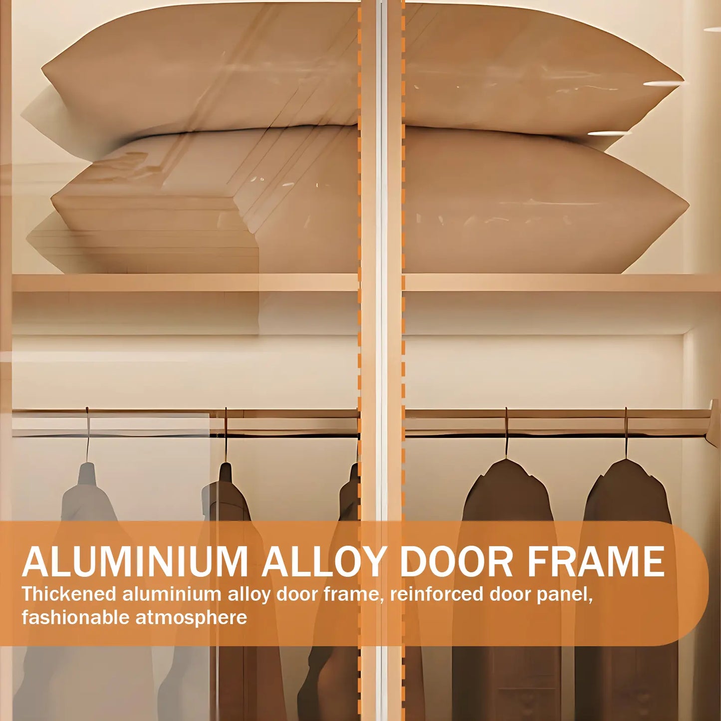 Aihm-Lon Wardrobes with Aluminum Alloy Door Frames Customizable 55"-94"