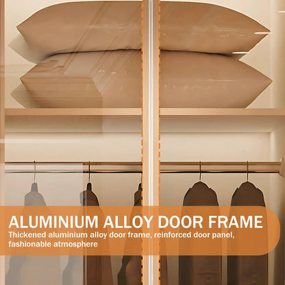 Aihm-Lon Wardrobes with Aluminum Alloy Door Frames Customizable 55"-94"