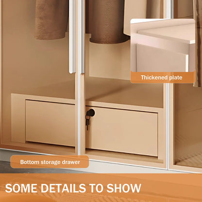 Aihm-Lon Wardrobes with Aluminum Alloy Door Frames Customizable 55"-94"