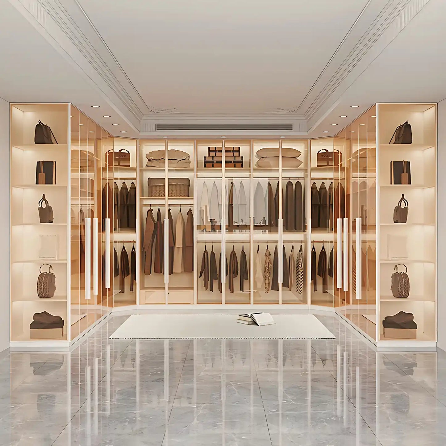 Aihm-Lon Wardrobes with Aluminum Alloy Door Frames Customizable 55"-94"