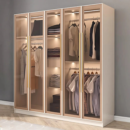 Aihm-Lon Wardrobe with Storage Design Metal Handle and Intelligent Lighting 63"-94"