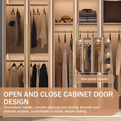 Aihm-Lon Wardrobe with Storage Design Metal Handle and Intelligent Lighting 63"-94"