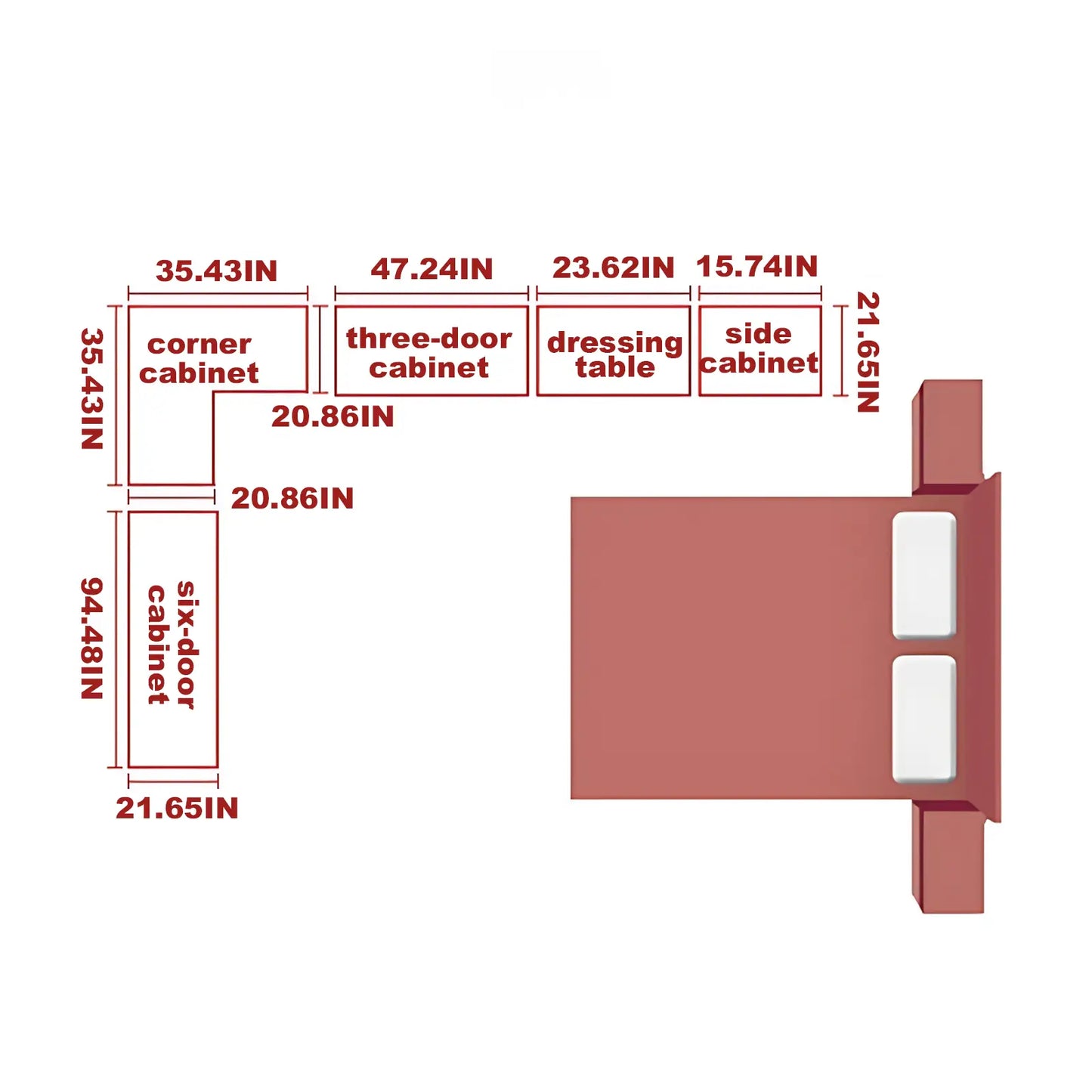 Aihm-Lon Wardrobe with Storage Design Metal Handle and Intelligent Lighting 63"-94"