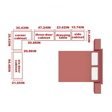 Aihm-Lon Wardrobe with Storage Design Metal Handle and Intelligent Lighting 63"-94"