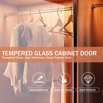 Aihm-Lon Wooden Wardrobe with Sideboard and Top Cabinet 55"-94"