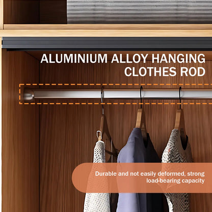 Aihm-Lon Wooden Wardrobe with Sideboard and Top Cabinet 55"-94"