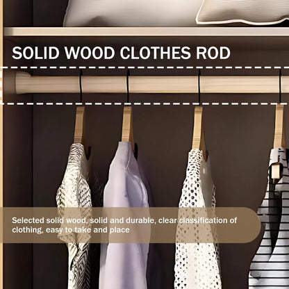 Aihm-Lon Wardrobe with Glass Door Drawers Shelves and Light 63"-95"