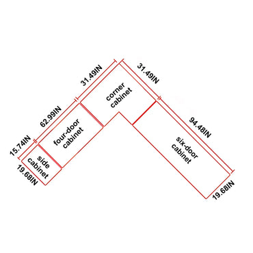 Aihm-Lon Wardrobe with Glass Door Drawers Shelves and Light 63"-95"