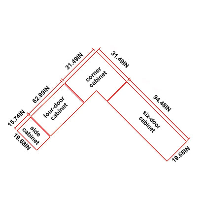Aihm-Lon Wardrobe with Glass Door Drawers Shelves and Light 63"-95"