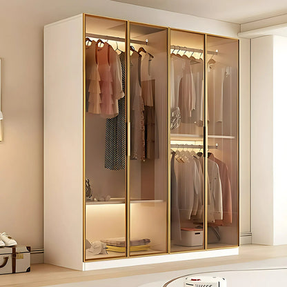 Aihm-Lon Wardrobes with Bronze Glass Doors and Lighting 63"-87"